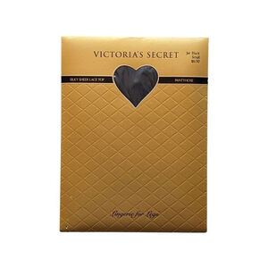 Vintage Victoria’s Secret Pantyhose in Jet Black Sz S Sheer Lace Top